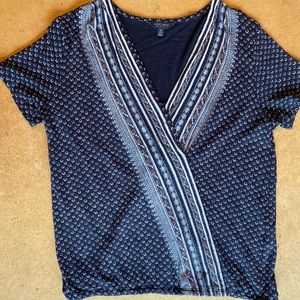 Lucky Brand Wrap Peasant Top